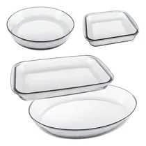 Comprar Set Juego 4 Fuentes Asaderas Marinex Vidrio Linea Clasica