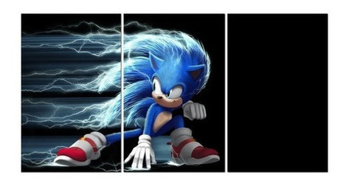 Quadro Decorativo Sonic The Hedgehog Filme Top Move851 Cor Padrão Cor da armação nd