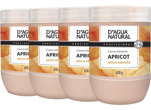 4un Esfoliante Media Abrasão Apricot 650g D'agua Natural