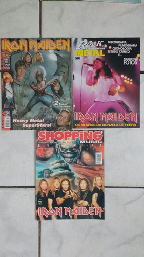 Lote 3 Revistas Iron Maiden Poster Grande Heavy Metal Rock