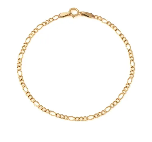 comprar Pulsera Oro Esclava Oro 14k Hombre Mujer Figaro 2.8mm 21cm