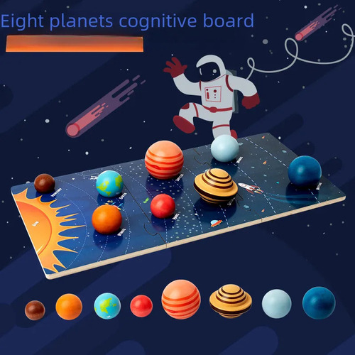 // Tablero Cognitivo 3d Galaxia-ocho Planetas - Montessori