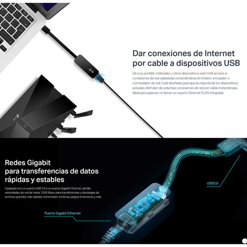 Tarjeta De Usb 3.0 A Rj45 Red Lan Gigabit, Tp-link Ue306
