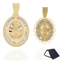 Comprar Dijes Medallas Virgen Y Sagrado Corazón Oro 10k Para Boda Oro 10k Oro Puro Boda 10k Joyería Fina Oro Virgen Virgencita Guadalupe Sagrado Corazón Jesús Joyería Nupcial Nuestra Boda Par Medallas Boda