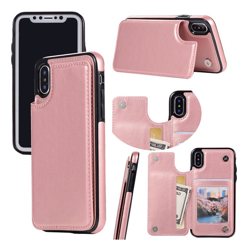 B Funda Carcasa Piel Billetera Con Soporte Para iPhone