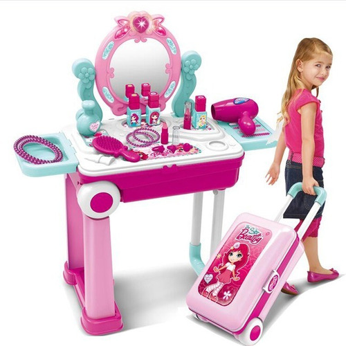 Set De Maquillaje Para Niña, Maleta Juguete Tocador Infantil