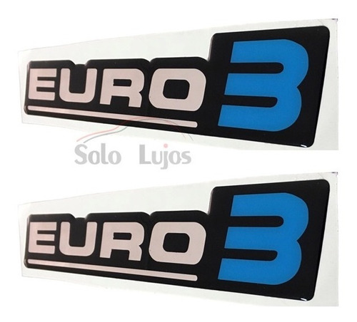 2 Sticker Euro 3 En Alto Relieve Para Hino