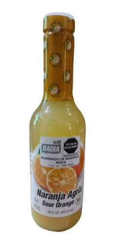 6 Botellas De Jugo De Naranja Agria Badia De 591.4 Ml. C/u