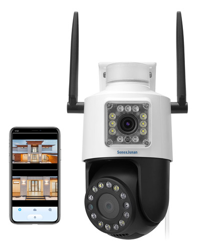 Camara De Seguridad De Doble Lente Para Exteriores, Camara D