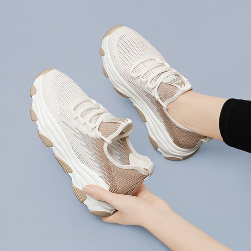 Zapatillas Deportivas Transpirables Casuales Para Mujer Con Tacón Plano
