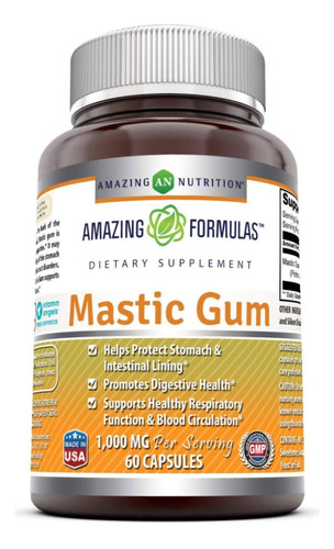 Mastic Gum 1000mg Capsulas Sistema Digestivo Helicobacter Us