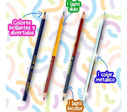 12 Lapices De Colores Shely Incluye Un Color Metalico