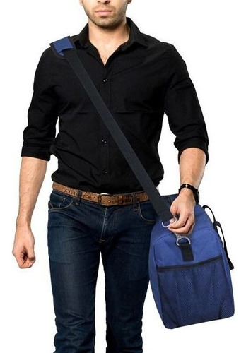 Bolsa De Mão Para Viagem Trabalho Academia Masculina Cor Azul