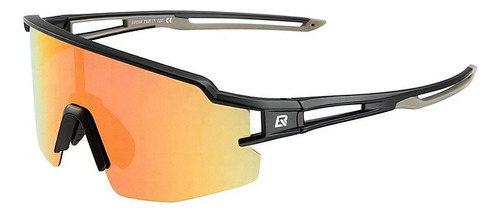 Óculos Ciclismo Rockbros Polarizado + Clip Grau Uv400 Preto e Lente Espelhada