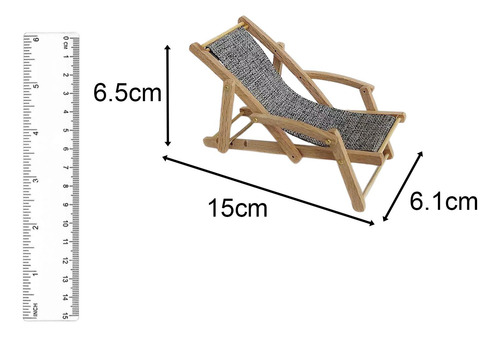 1/12 Mini Silla Al Aire Libre Artesanía Para Paisaje Gris
