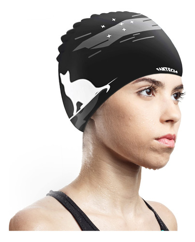 Gorro Natacion Para Mujer Hombr Silicona Impermeable Cabello