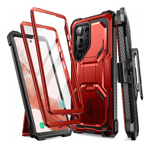 Case I-blason Para Galaxy S23 Ultra Protector 360° Rojo