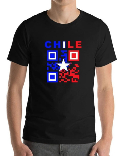 Polera Chileno Qr Codigo  Bandera De Chile Fiestas Cueca