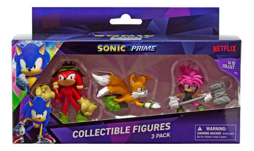 Set De 3 Figuras Coleccionables Personajes Sonic Prime 6cm