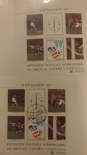 Lote De 2 Cuadritos De Espamer 1981 Fifa Mundial 1982