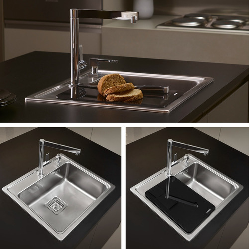 Imagen 6 de 10 de Combo Pileta Simple Cocina Johnson Quadra Q55 + Dosificador