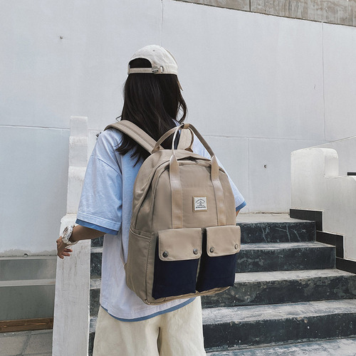 Simple Y Versátil Estilo Casual Herramienta De Estilo De La Escuela De Gran Capacidad De Lona De La Bolsa De Viaje Mochila Pequeña Mochila Portátil Al