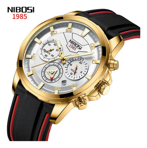 Reloj Cronógrafo De Silicona Nibosi 2536