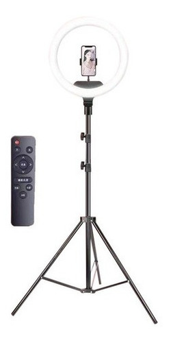 Imagen 1 de 2 de Aro De Luz Al-33 Con Soporte Para Celular Y Control Remoto