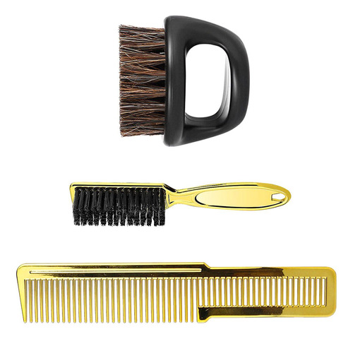 2 Conjunto De Pente De Barbeiro Escova De Modelagem Ouro