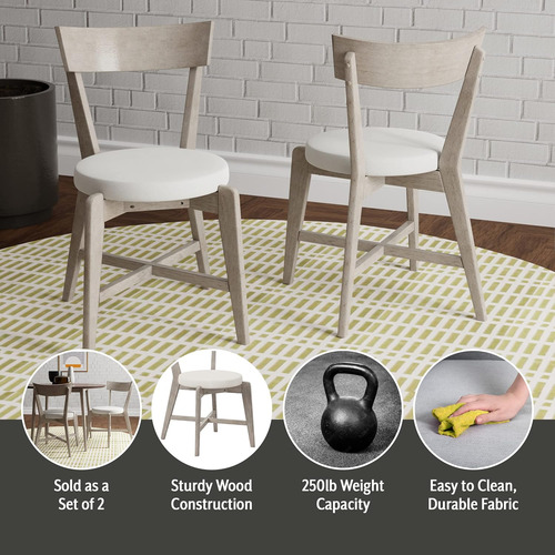 Furniture Mayson, Juego De 2 Sillas De Comedor, Color Gris