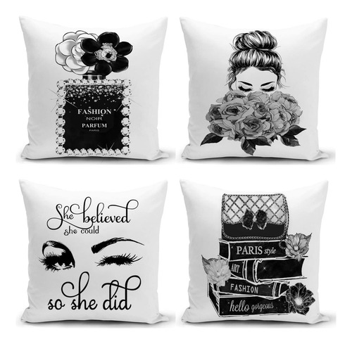 Hsinya Set Of 4 18x18 Cama De La Cama De Sofá Cubiertas De A