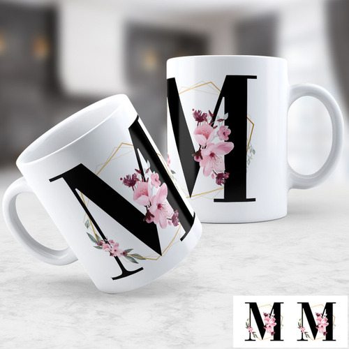 Taza Cerámica Letra Doble M Premium