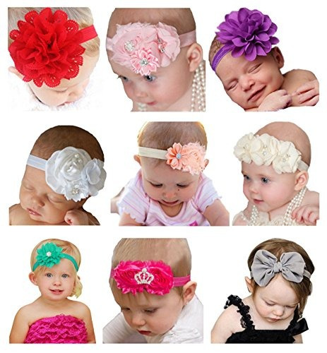 Qandsweet Baby Girls Beautiful Headbands Elastic Hairband Pa