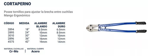 Imagen 3 de 3 de Tijera Corta Pernos Bremen 24 PuLG Profesional Hasta 10mm