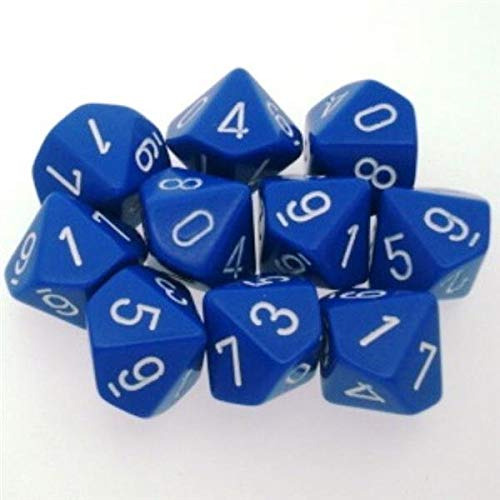 Juego De Dados Chessex, Color Azul Opaco Con Blanco, Juego D