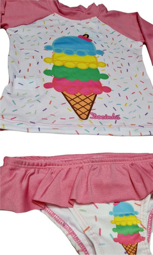 Imagem 6 de 6 de Biquini Infantil Proteção Solar Blusa Manga Longa Uv