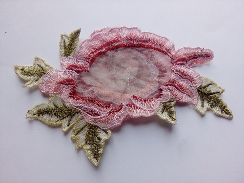 Kit 2 Bellos Parches Flores 17cm X 10cm Aplicación Bordado (Usado)