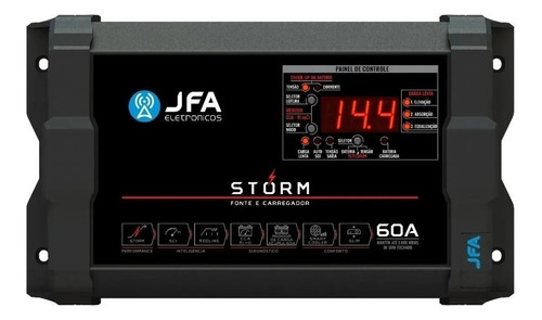Fonte Automotiva Carregador Jfa 60a Bivolt Automático Sci