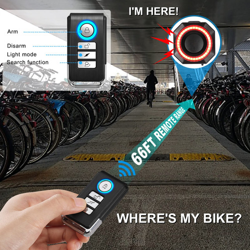 Luz Trasera Inteligente Usb Recargable Alarma Antirrobo Bici