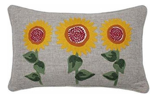 Pillow Perfect Almohada Lumbar Sunflower Delight, 30 X 5