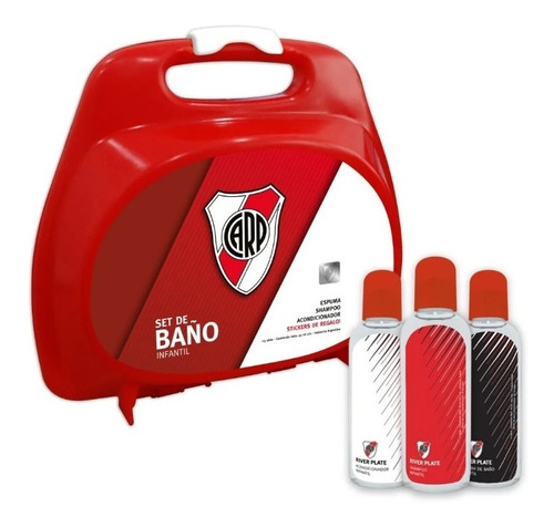 Valija Set Baño Infantil River Plate Oficial Stickers Regalo