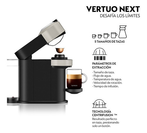 Cafetera Nespresso Vertuo Next Color Gris