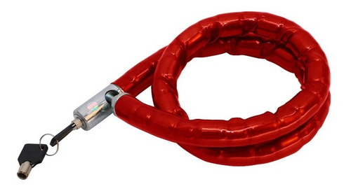 Imagen 4 de 7 de Cadena Candado Linga Bicicleta Acero Llave Fuerte Seguridad