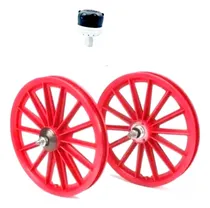 Comprar Par De Roda Aro 16 Nylon Vermelha Com Os Eixos Já Montada 