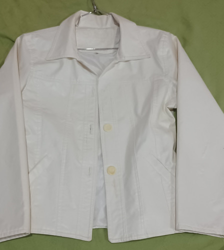 Chaqueta De Cuero Blanca Talla M