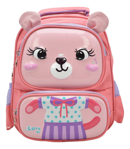Mochila Osita Mini Backpack 3d Rosa Ll23kbm021 Lluvia