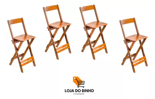 Jogo De Mesa Dobravel 70x70Cm C/4 Cadeiras Madeira Pinus Cor Mel