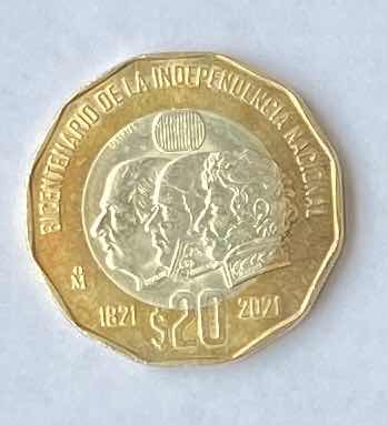 Moneda 20 Pesos Bicentenario