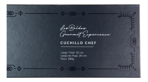 Imagen 3 de 6 de Cuchillo Chef - Los Boldos - 32 Cm Largo. Peso Total 180g