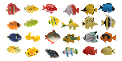 24x Plástico Peces Marinos De Peces Marinos Pequeña Figura